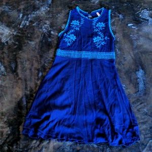 Blue embroidered dress